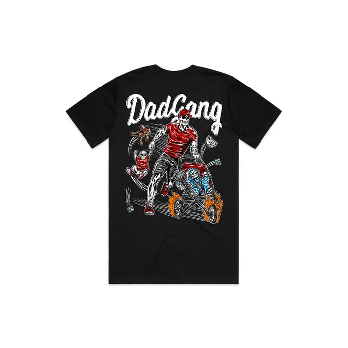 Dad Gang Stroller Skull short-sleeve graphic t-shirt in black