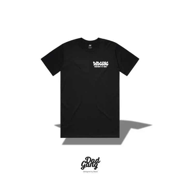 Dad Gang Time Flies graphic t-shirt in black, alternate product view