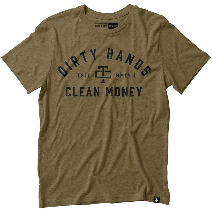 Troll Co. DHCM classic graphic tee in military green, front view