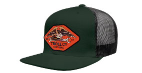 Troll Co. DHCM Wing Spanner flat bill snapback hat in pine