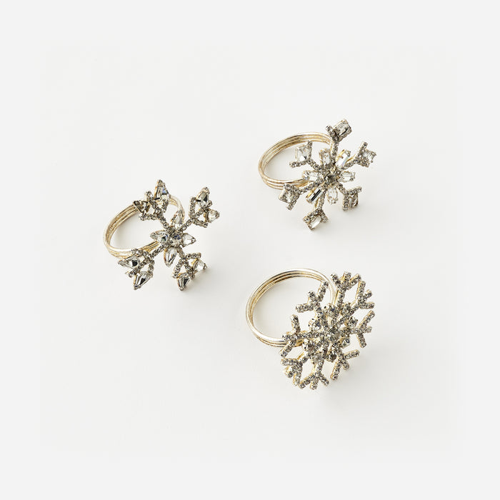 Diamond Snowflake Napkin Ring, Set of 3 Assorted