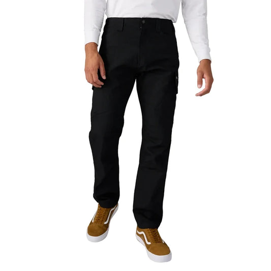 Dickies Trade Built duck cargo work pant in black, front view