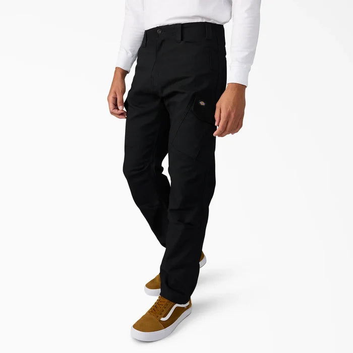 Dickies Trade Built duck cargo work pant in black, detail view