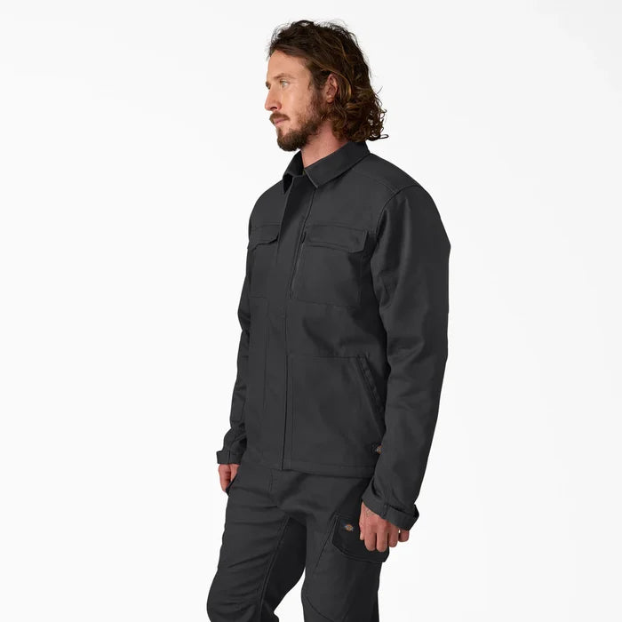 Dickies Trade Built shirt jacket in black, detail view