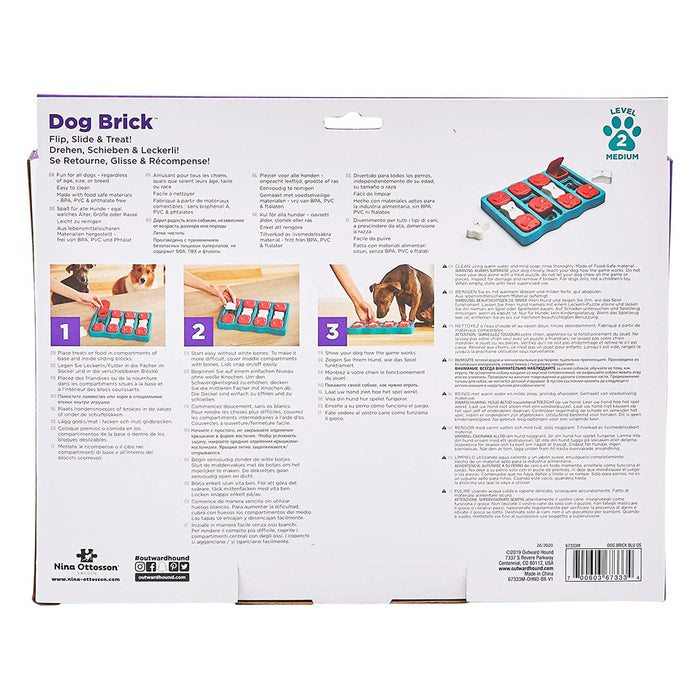 Dog Brick Blue Puzzle Game Toy back of box