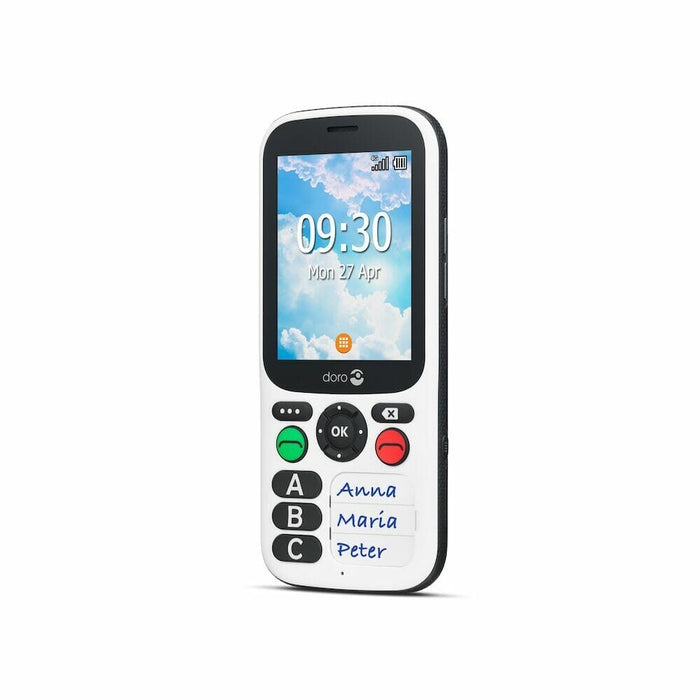 Back view of Doro 780X Simple Mobile Phone, showing the SOS button or charging port.