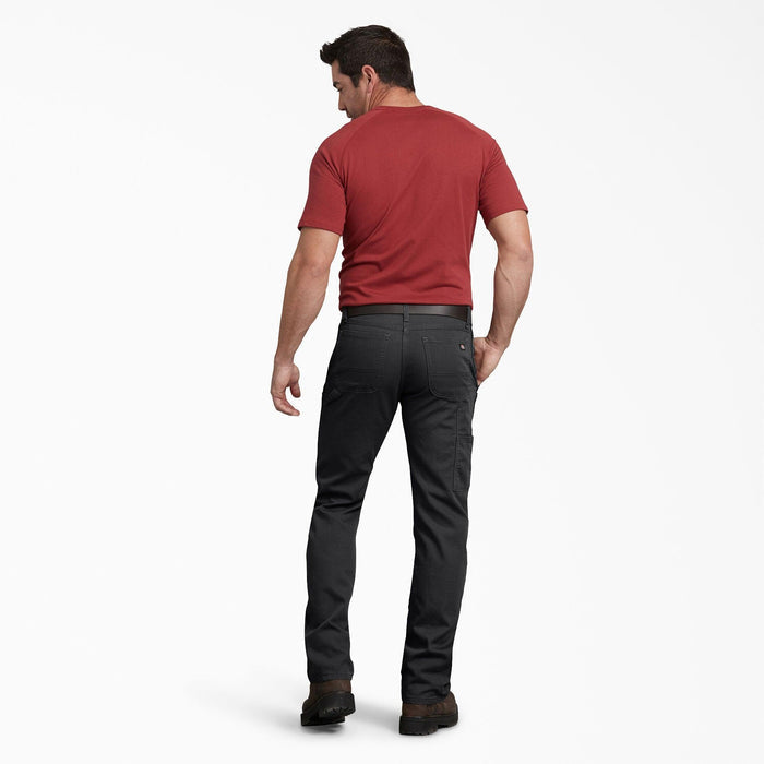 Black Dickies FLEX stretch duck carpenter pant, further product view of the leg