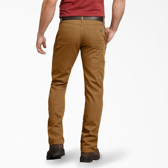 Back view of the Dickies brown duck carpenter pant showing the back pockets