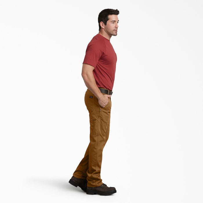 Stonewashed brown Dickies FLEX carpenter pant, further product view of the leg