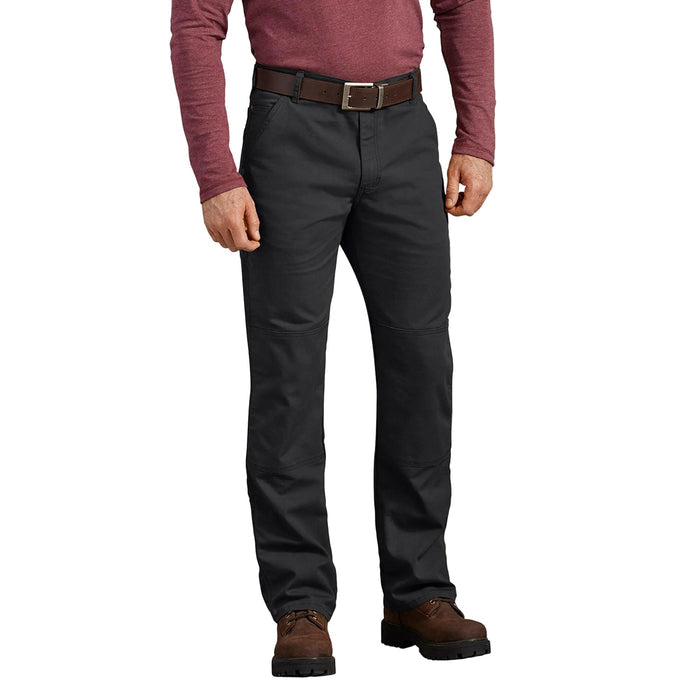 Dickies FLEX regular fit duck double knee work pant in black with reinforced knees