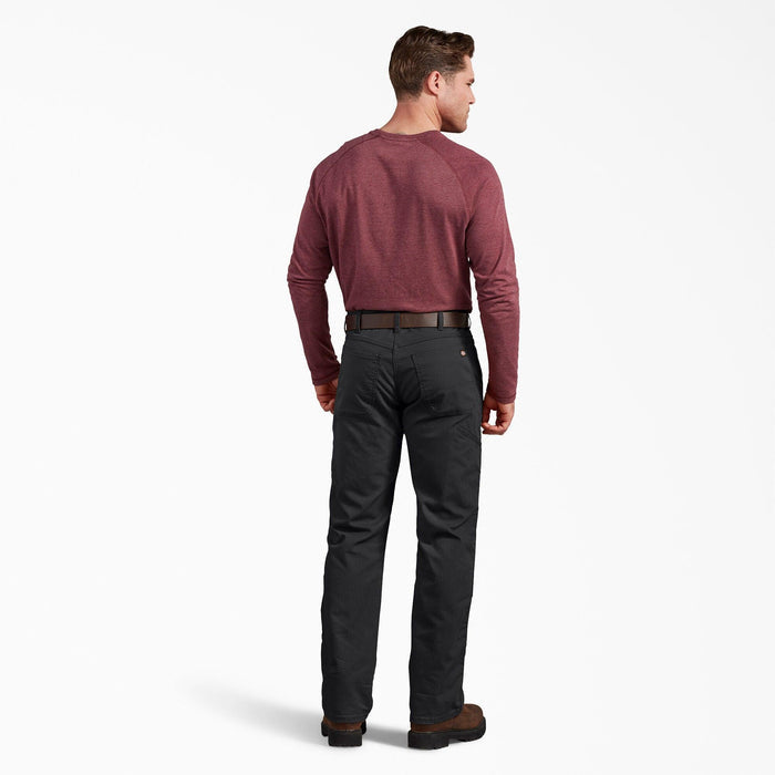 Dickies FLEX duck double knee work pant in black, further view, big and tall sizing