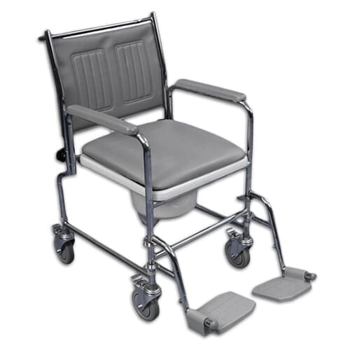 Drop Arm Height Adjustable Wheeled Commode