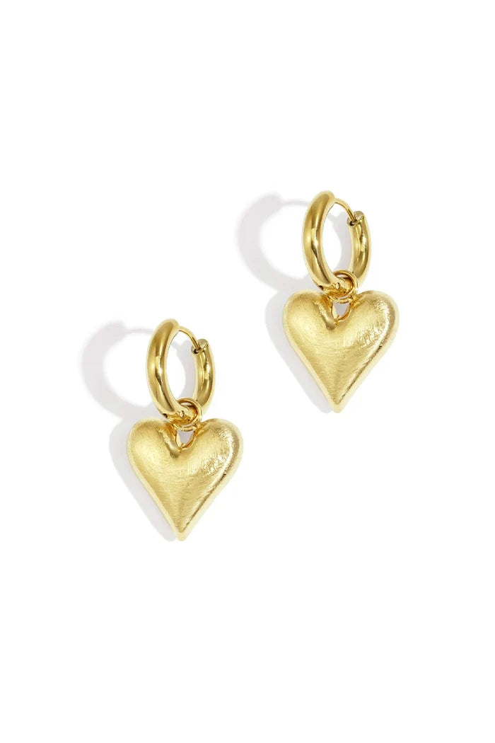 "Drop" heart earring