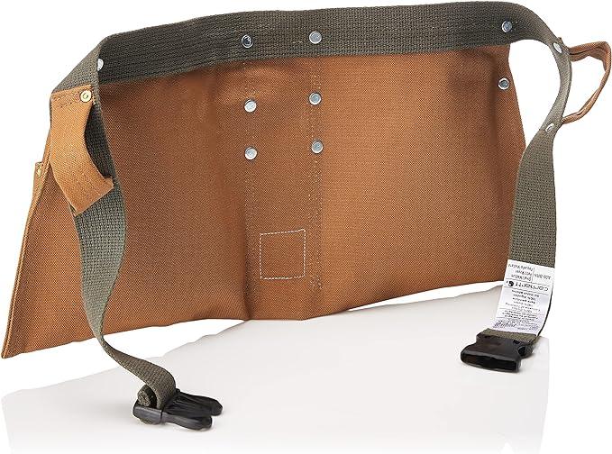 Carhartt brown duck half apron, alternate view of the pocket layout