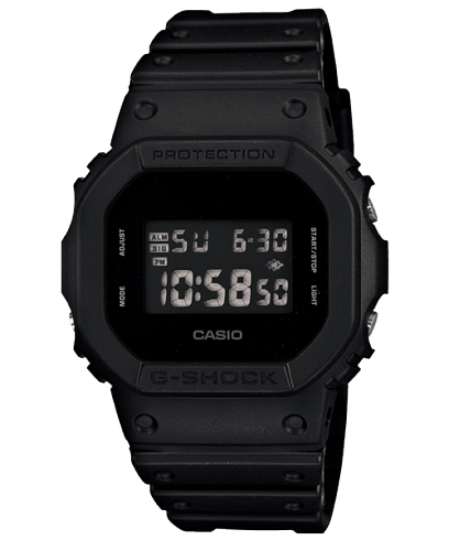 G-Shock DW5600 series digital watch in black with resin strap