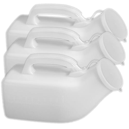 Image of Economy Male Urinal-Triple Pack on a plain background.