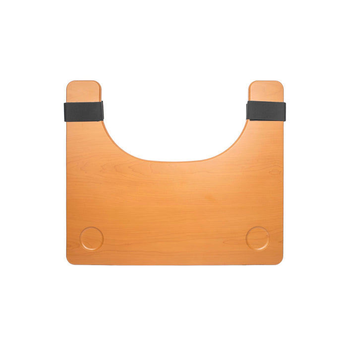 Close-up of the handle on Economy Wheelchair Lap Tray tray, showing the comfortable grip.