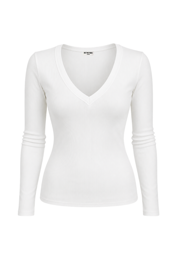 "Elena” top white