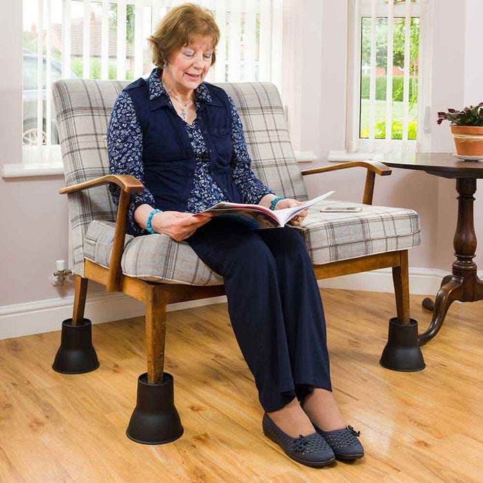 Elephant Feet Furniture Raiser - Pack of 4 in Black