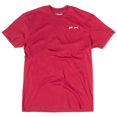 Fasthouse Elevate tee in cardinal, front view