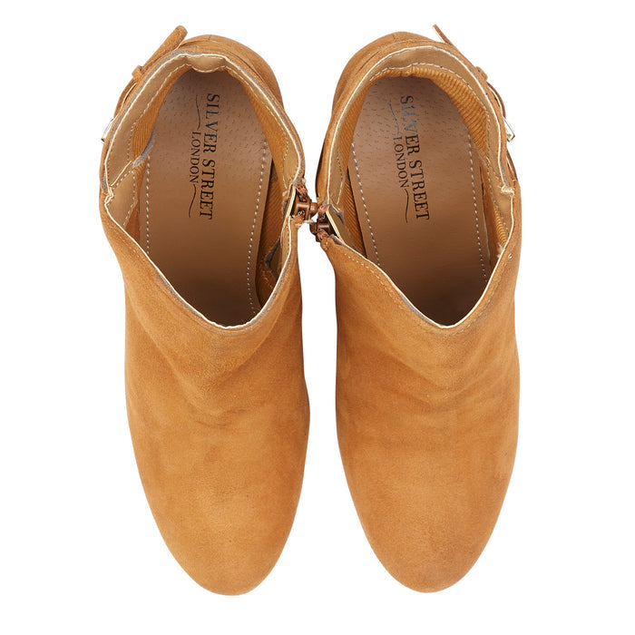 Emma Suede Leather Heels - Tan