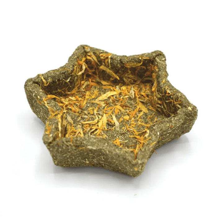 Hay bowl in the shape of a star.