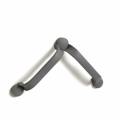 Full view of Etac Flex Grab Rail-Screw Mount grab rail with circular wall plates and a textured grip, designed to provide support in bathrooms and other areas.