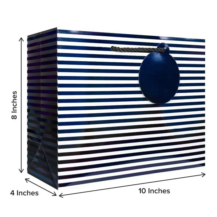 Euro Tote - Medium - Black White Stripe
