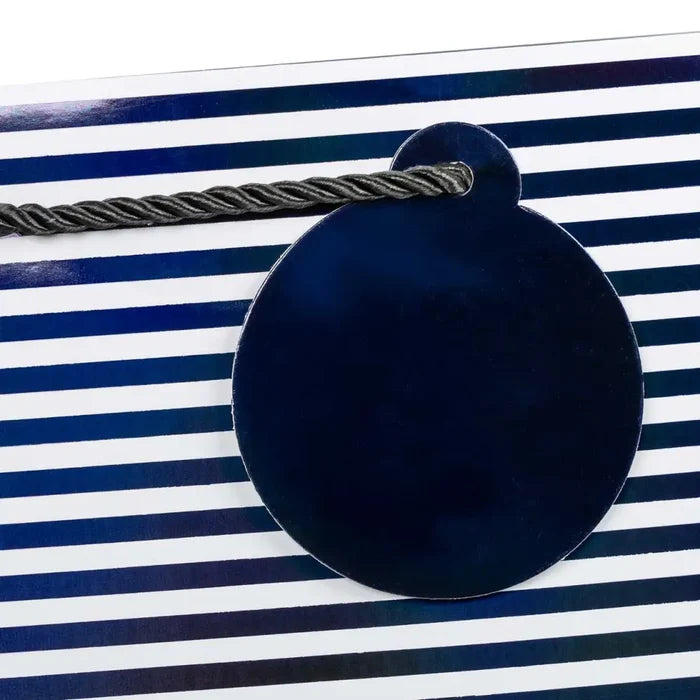 Euro Tote - Medium - Black White Stripe