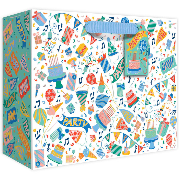 Euro Tote With Tissue - Medium - Let’s Party - 6 Count