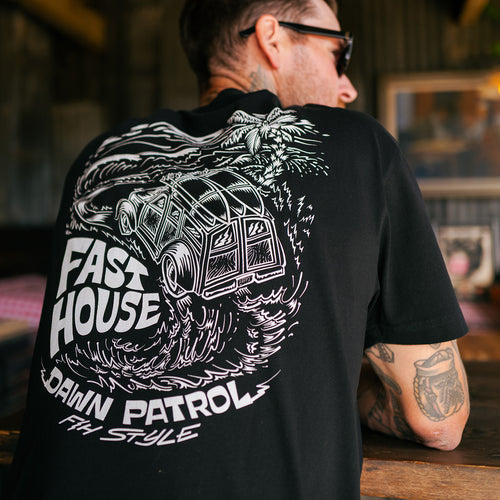 Fasthouse Explorer tee in black, front view