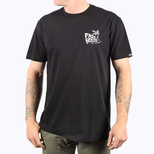 Fasthouse Explorer tee in black shown on a model