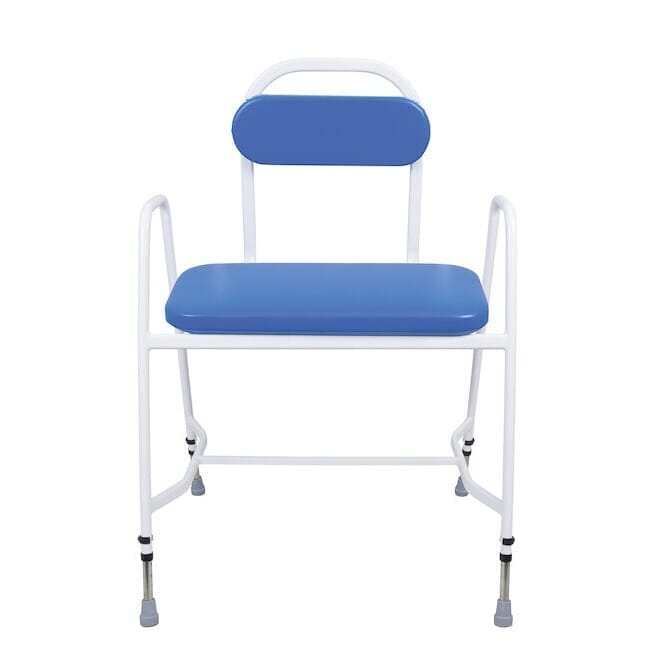 Extra Wide Perching Stool (with Arms + Padded Back)