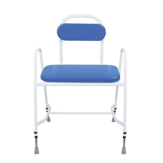 Extra Wide Perching Stool (with Arms + Padded Back)
