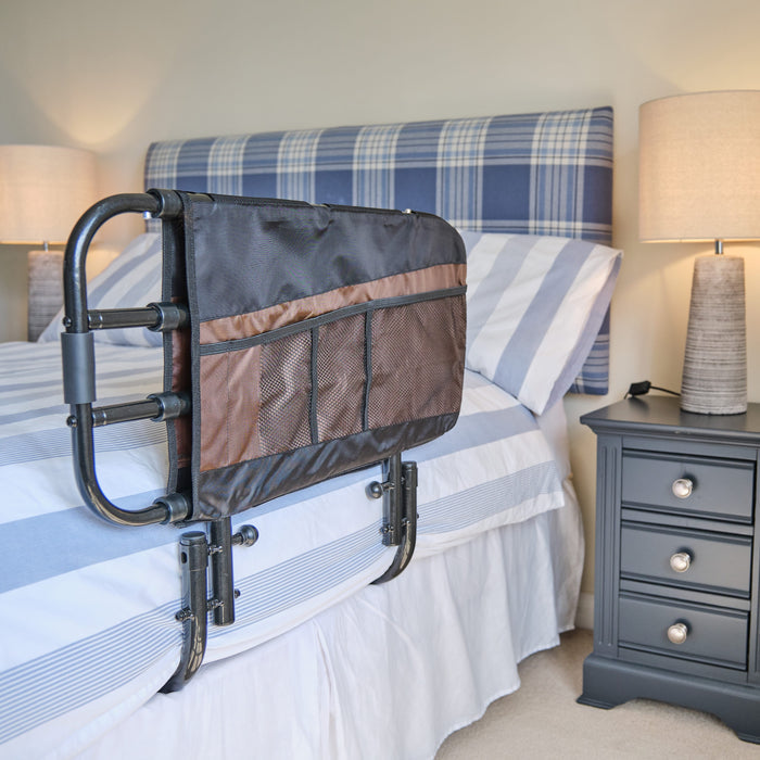 Image of EZ Adjustable Bed Rail on a plain background.