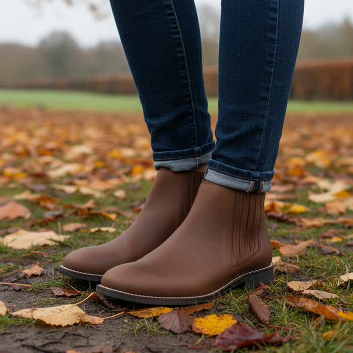 Faith Leather Chelsea Boots - Brown