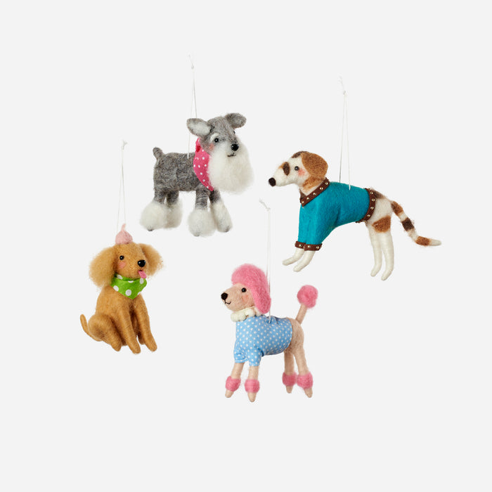 Fancy Dog Ornament, Set of 4 Assorted