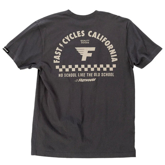 Fasthouse Fast Cycles short-sleeve graphic t-shirt in graphite black, available in big and tall sizes