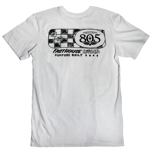 Fasthouse x 805 Purpose short sleeve tee in light gray, back view of the print