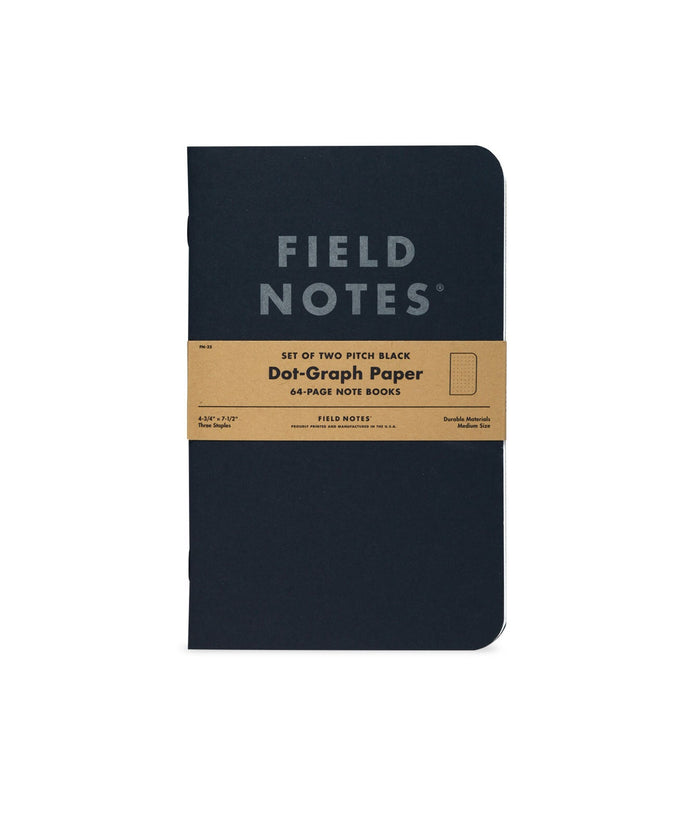Field Notes Pitch Black Notebook – Dot-Graph 2-Pack