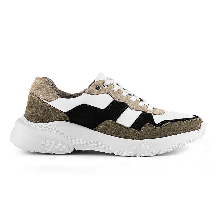 Finchley Suede Smart Casual Trainers - White