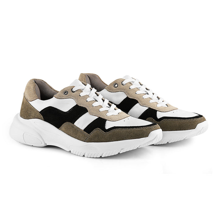 Finchley Suede Smart Casual Trainers - White