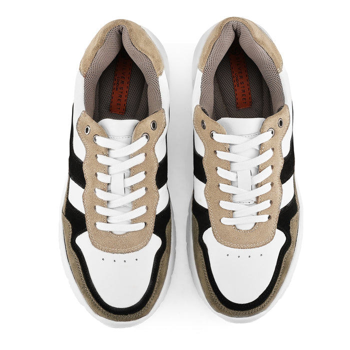 Finchley Suede Smart Casual Trainers - White