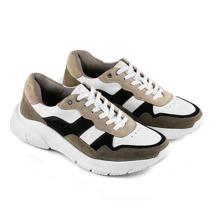 Finchley Suede Smart Casual Trainers - White