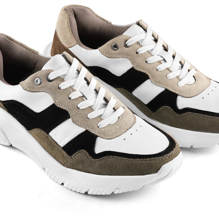 Finchley Suede Smart Casual Trainers - White