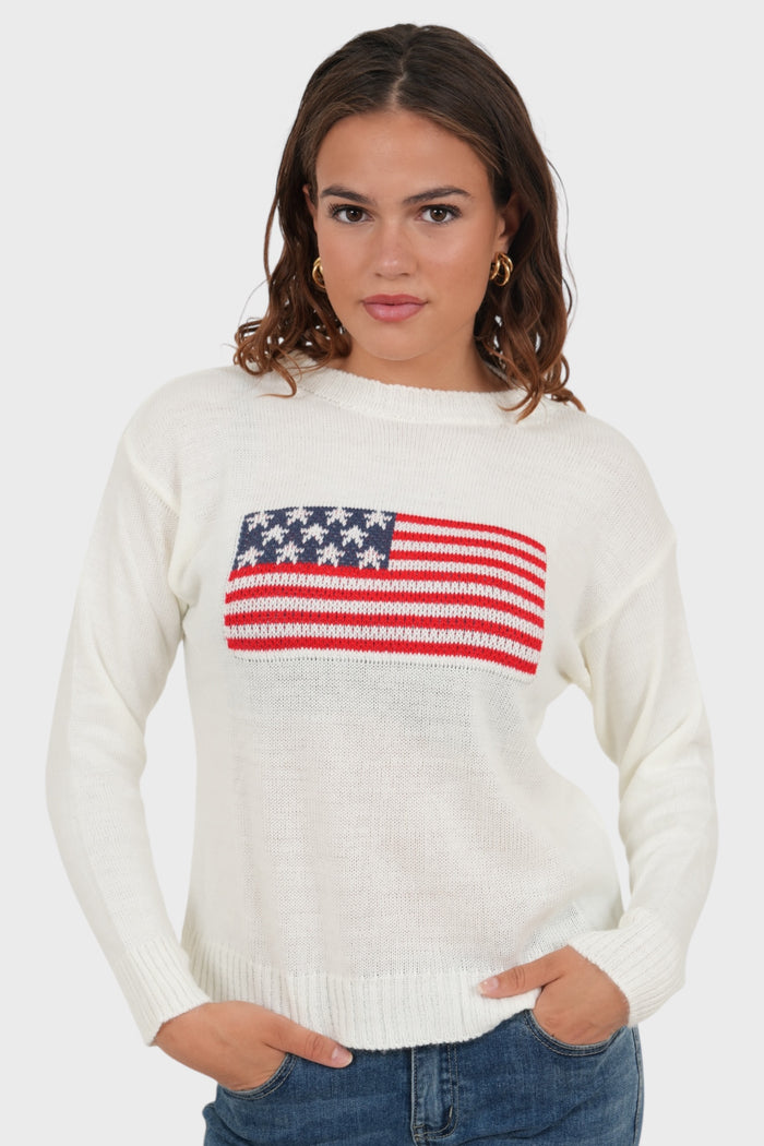 "Flag" sweater white