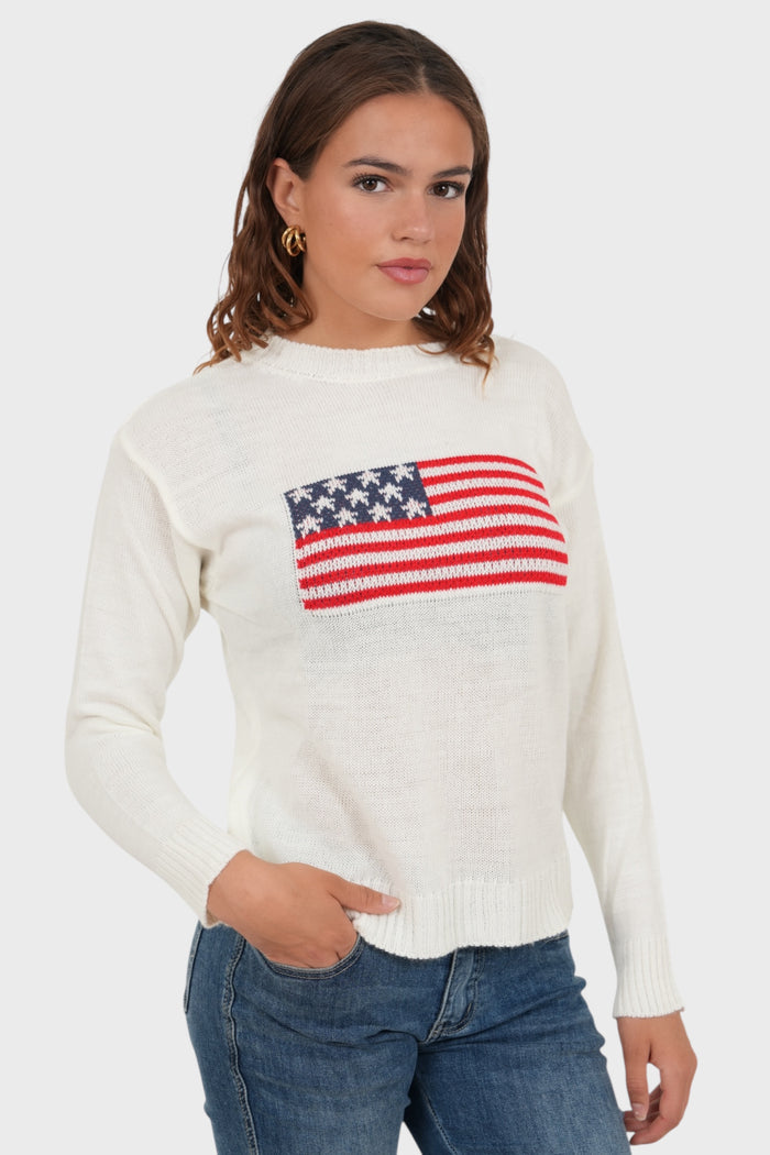 "Flag" sweater white