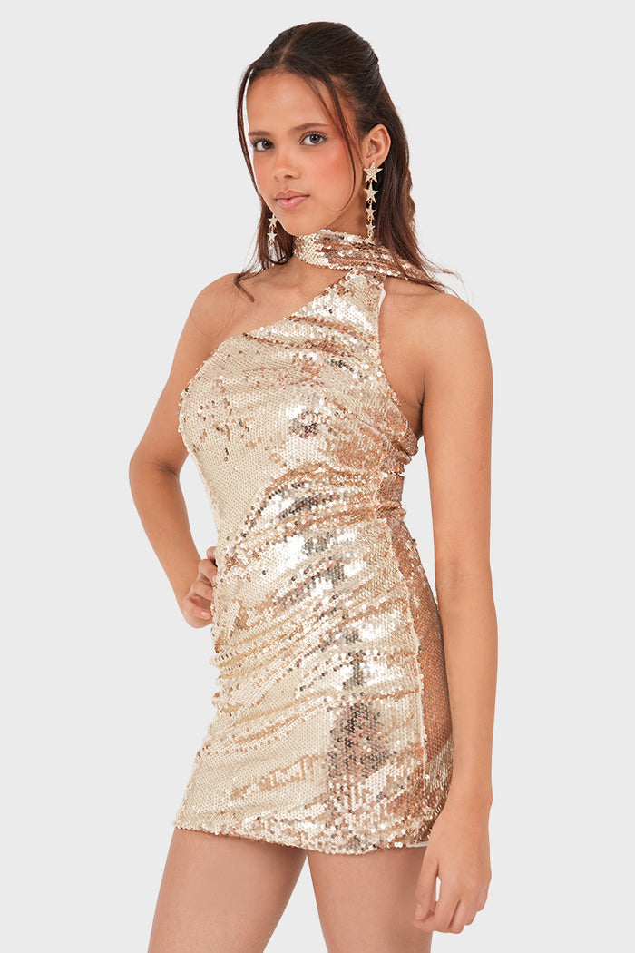 "Flare" dress rose gold