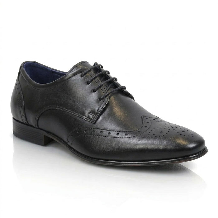 Fleet Leather Smart Formal Leather Brogue Shoes - Black