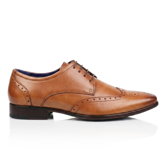 Fleet Leather Smart Formal Leather Brogue Shoes - Tan